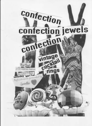 punk rock paper scissor flyer for Confection X Fred Segal