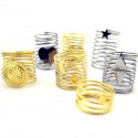 coil rings with assorted adornments